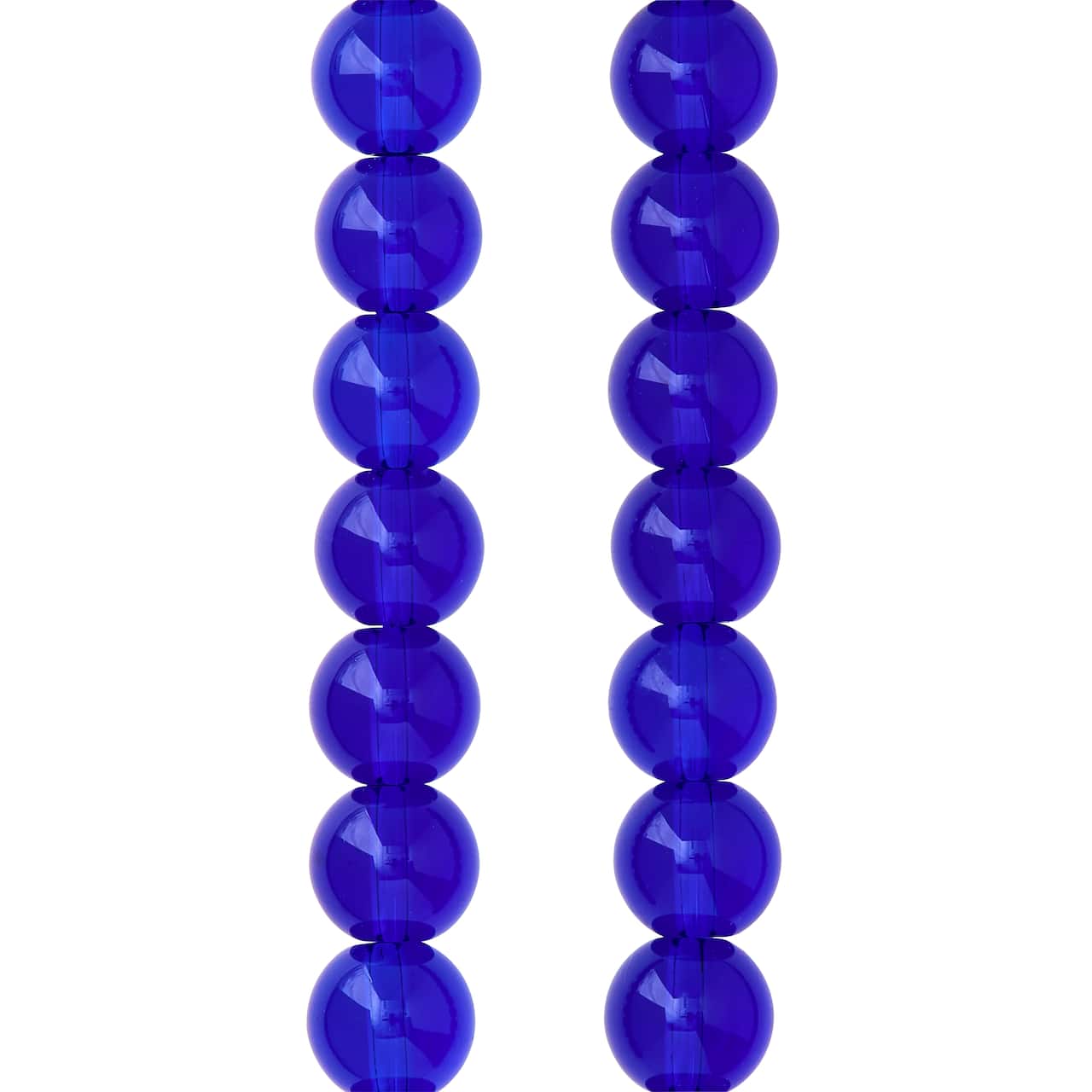 12 Pack: Blue Glass Round Beads, 10mm by Bead Landing™